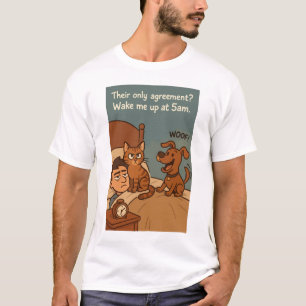 Finny Cat och Hund T-Shirt - deras enda avtal?
