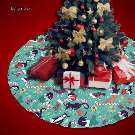 Finny Cats-julklapp Julgransmatta Borstad Polyester