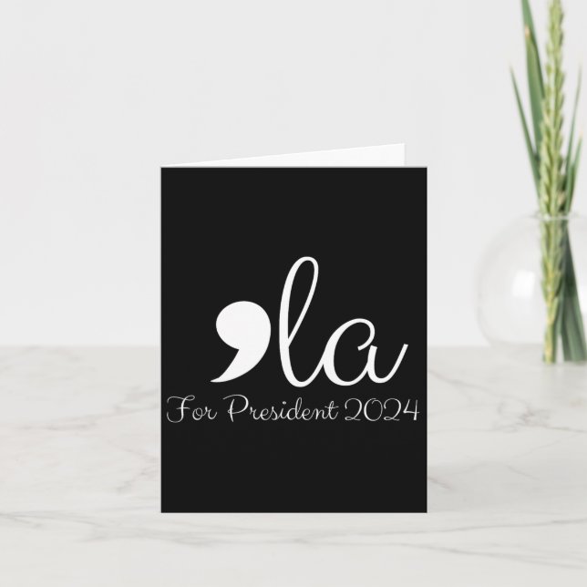 Finny Comma La Harris för president 2024 Kort (Framsida)