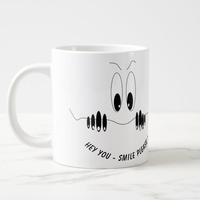 Finny Curiosity Öga Coffee Mugg Smile Jumbo Mugg (Vänster)
