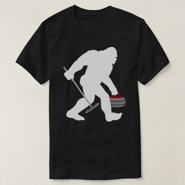 Finny Curling Bigfoot Gift Sasquatch Curling Älska T Shirt (Design framsida)