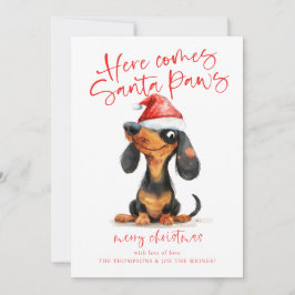 Finny Dachshund Santa Tassar 2026 Kalender Jul Julkort