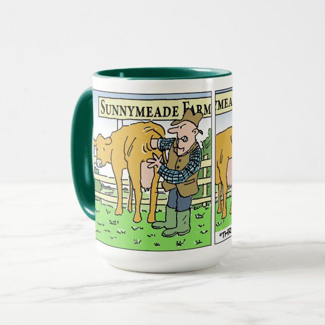 Finny Dairy Farmer på jordbrukets öppningsdag Mugg (Framsida vänster)