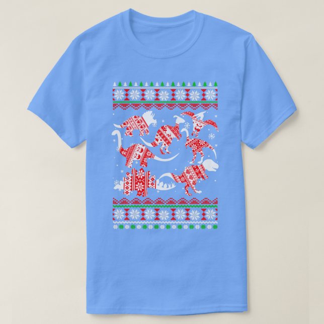 Finny Dinosaurs jul TRex Ugly jul T Shirt (Design framsida)