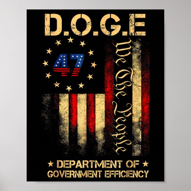 Finny Doge Department of Government Efficiency Tee Poster (Framsidan)