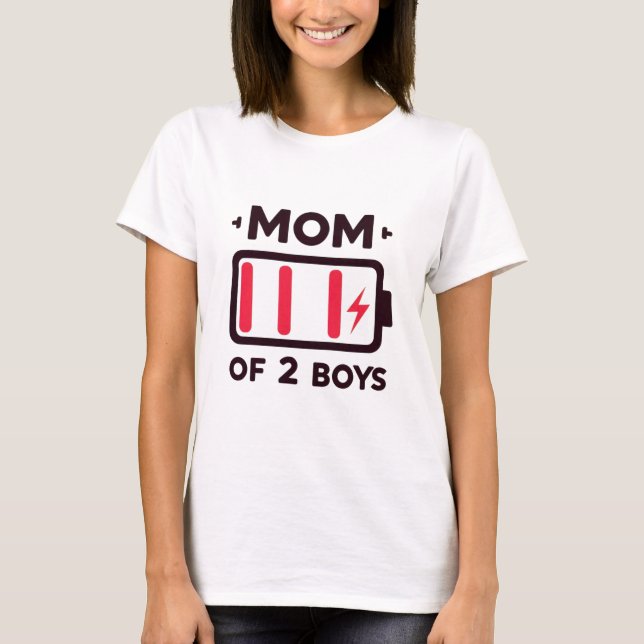 Finny Exhausted Mamma av 2 Boys Design for Mor T Shirt (Framsida)
