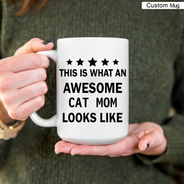 Finny Fantastisk Cat Mamma/Cat Lover Trendig Coffe Mugg (Funny Awesome Cat Mom / Cat Lover Trendy Coffee Mug)