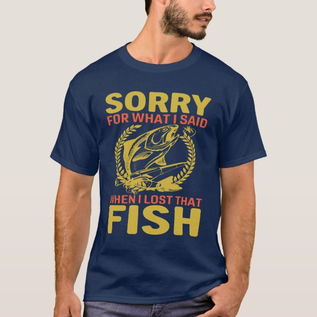 Finny Fisher Fisher Fisherman Gift Manar T Shirt (Framsida)