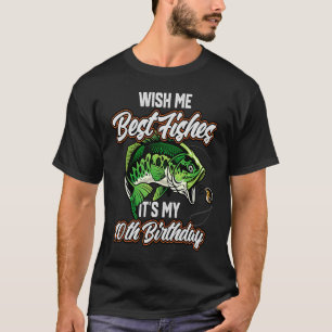 Finny Fishermans tionde födelsedag 10 Bass Fishing T Shirt