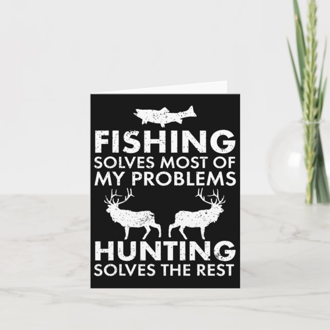 Finny Fishing and Hunting Gift jul Humor Hun Kort (Framsida)