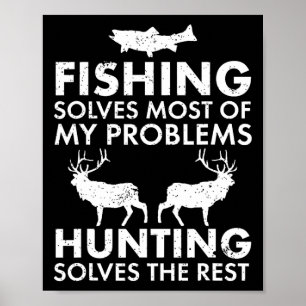 Finny Fishing and Hunting Gift jul Humor Hun Poster