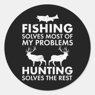 Finny Fishing and Hunting Gift jul Humor Hun Runt Klistermärke