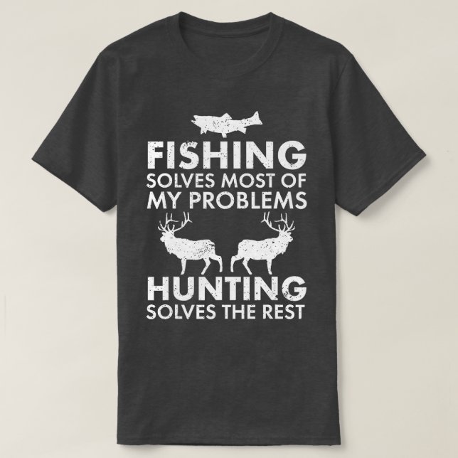 Finny Fishing and Hunting Gift jul Humor Hun T Shirt (Design framsida)