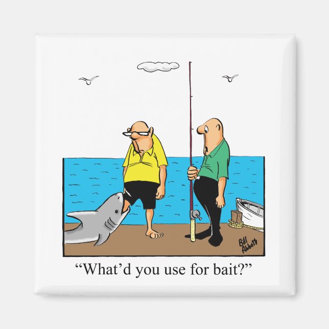 Finny Fishing Humor Magnet (Framsidan)