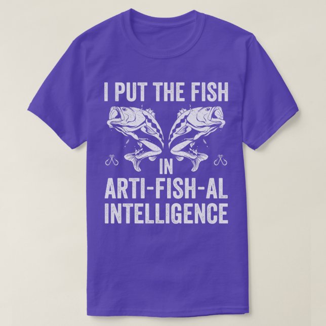 Finny Fishing Pun Fisherman som fiskar 2 T Shirt (Design framsida)