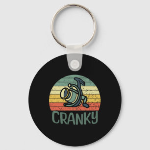 Finny Fishing Reel Pun Shirt for Cranky Fishermen Nyckelring