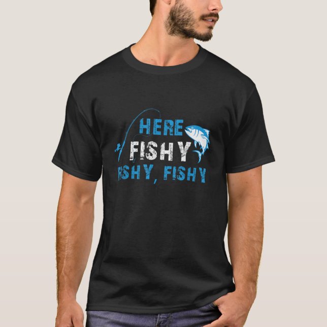 Finny Fiskare härFiskeFiskeFiske T Shirt (Framsida)