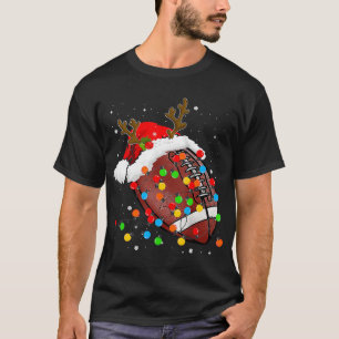 Finny Football Reindeer Santa Hat-julvinter T Shirt