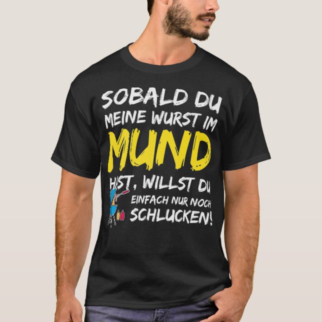 Finny German Barbecue Gift Deine Wurst in meinem T Shirt (Framsida)