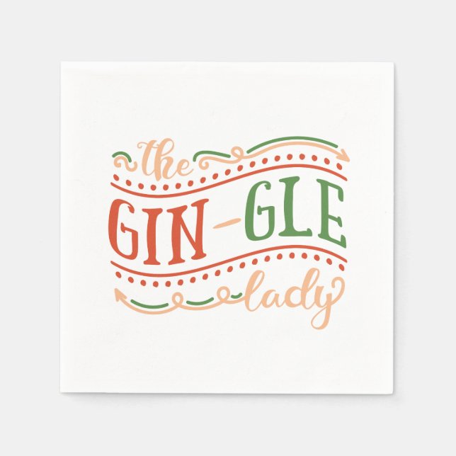 Finny Gin-gle Dam jul | Napkin Pappersservett (Framsidan)