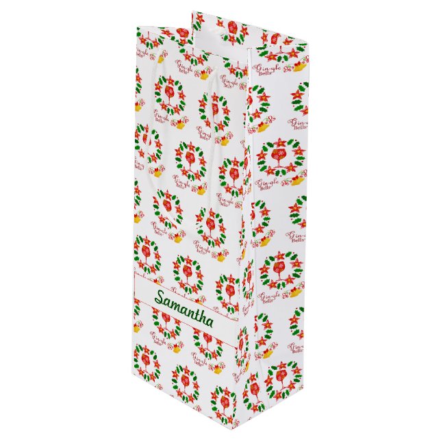 Finny Gin-gle Klockor jul Helgdag Flaska (Framsidan Vinklad)