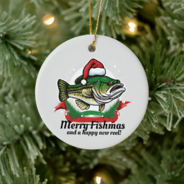 Finny God jul Fishmas Fiske Santa Fish Julgransprydnad Keramik