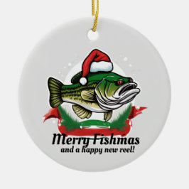 Finny God jul Fishmas Fiske Santa Fish Julgransprydnad Keramik