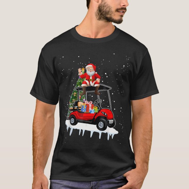 Finny Golfing jul Helgdag Golf Cart Sant T Shirt (Framsida)
