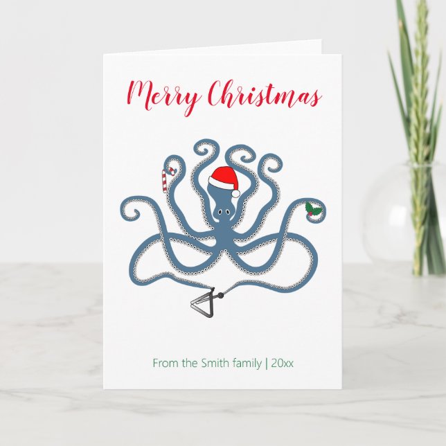 Finny grekiska / Minoan Octopus jul Caroling Kort (Framsida)