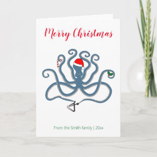 Finny grekiska / Minoan Octopus jul Caroling Kort