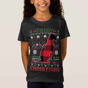 Finny Greyhound Ugly jul Red Plad Ljus Swe T Shirt