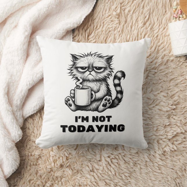 Finny Grumpy Cat Coffee Cat Lovers accent Kudde (Filt)