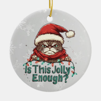 Finny Grumpy Cat jul, 2-sidig ornament