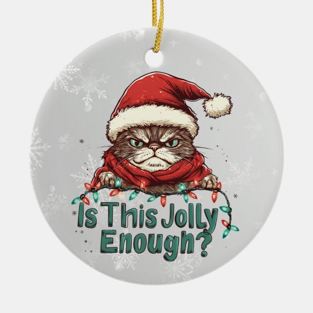 Finny Grumpy Cat jul, 2-sidig ornament (Framsidan)