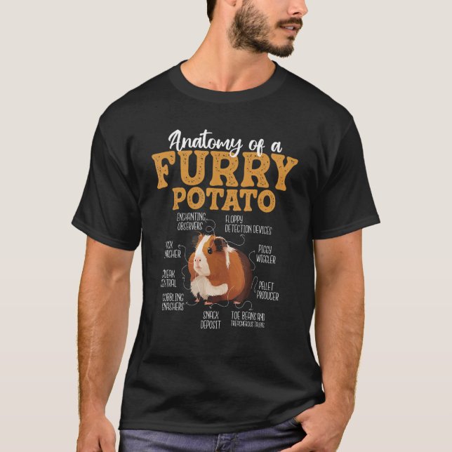 Finny Guinea-Gris-Shirts - anatomi i ett Hårig Pot T Shirt (Framsida)