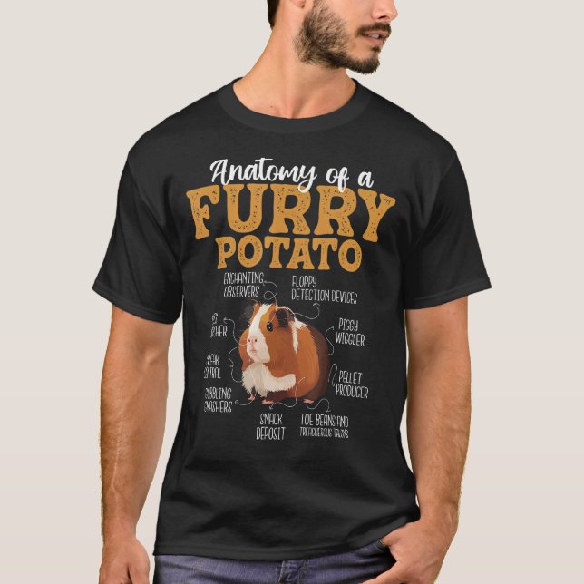 Finny Guinea-Gris-Shirts - anatomi i ett Hårig Pot T Shirt (Framsida)