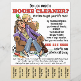Finny Housecleaning Service Home Housekeeper Promo Reklamblad