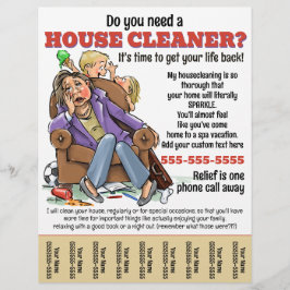 Finny Housecleaning Service Home Housekeeper Promo Reklamblad