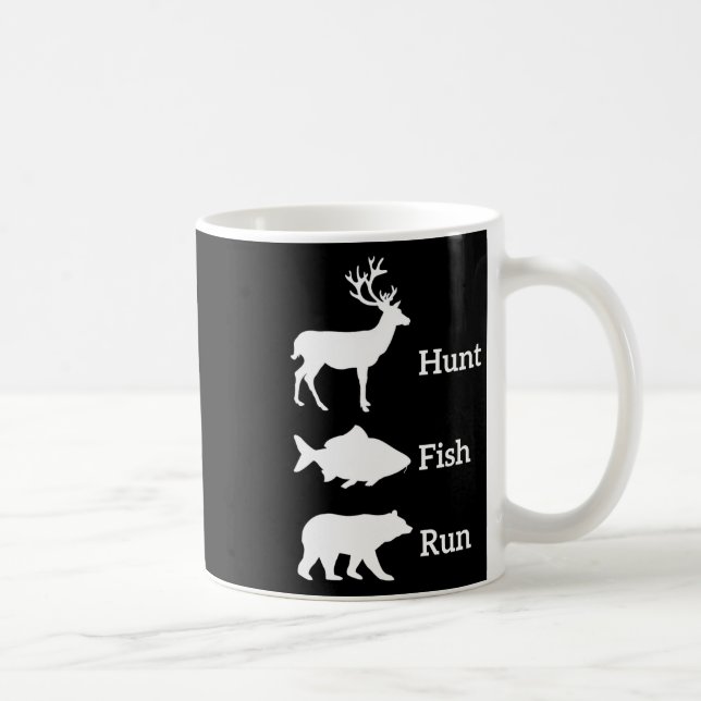 Finny Hunting Fishing Hunt Fish Springa Bear Gift Kaffemugg (Höger)