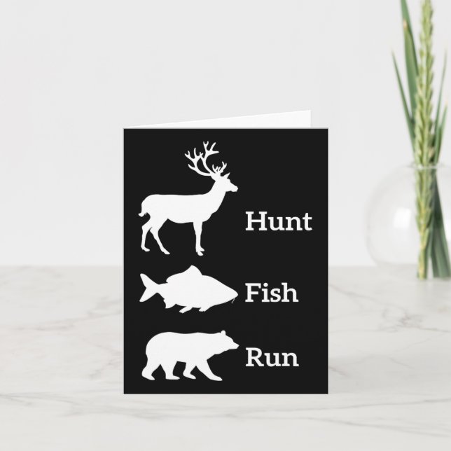 Finny Hunting Fishing Hunt Fish Springa Bear Gift Kort (Framsida)