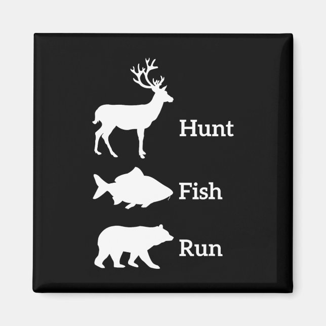 Finny Hunting Fishing Hunt Fish Springa Bear Gift Magnet (Framsidan)