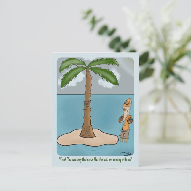 Finny Island Divorce Postcard Vykort (Stående Fram)