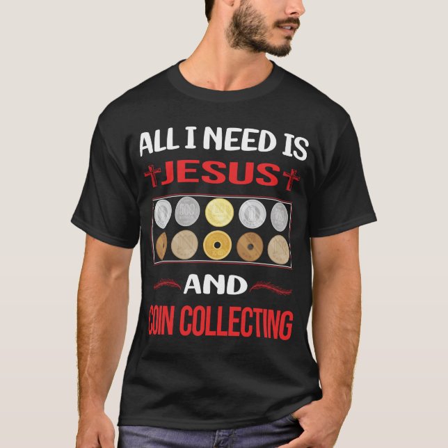 Finny Jesus Coin Collating Mynt T Shirt (Framsida)