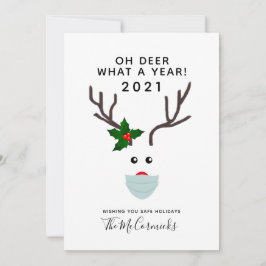 Finny jul 2021: Renar Wearing Ansikte Mask Julkort