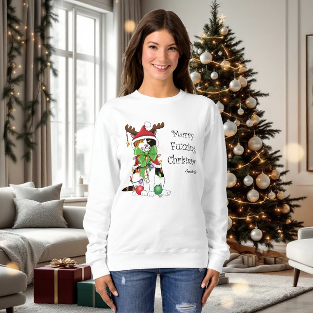 Finny jul Calico Cat T Shirt (Skapare uppladdad)