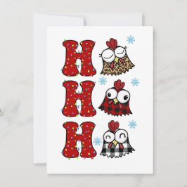 Finny jul Chicken Ho Ho Ho Card Julkort