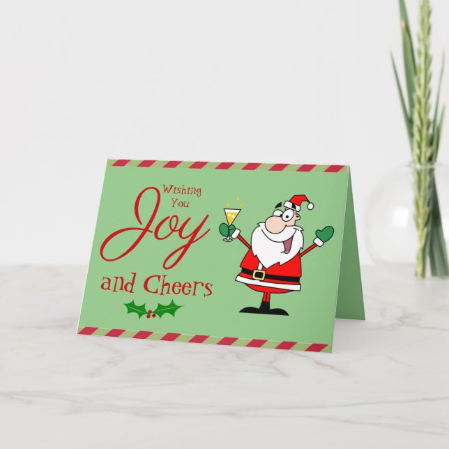 Finny jul Cocktail Santa Martini Joy Modern Kort (Framsida)