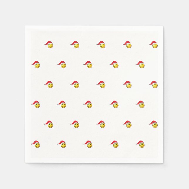 Finny jul Emoji Santa Hat Mönster Pappersservett (Framsidan)