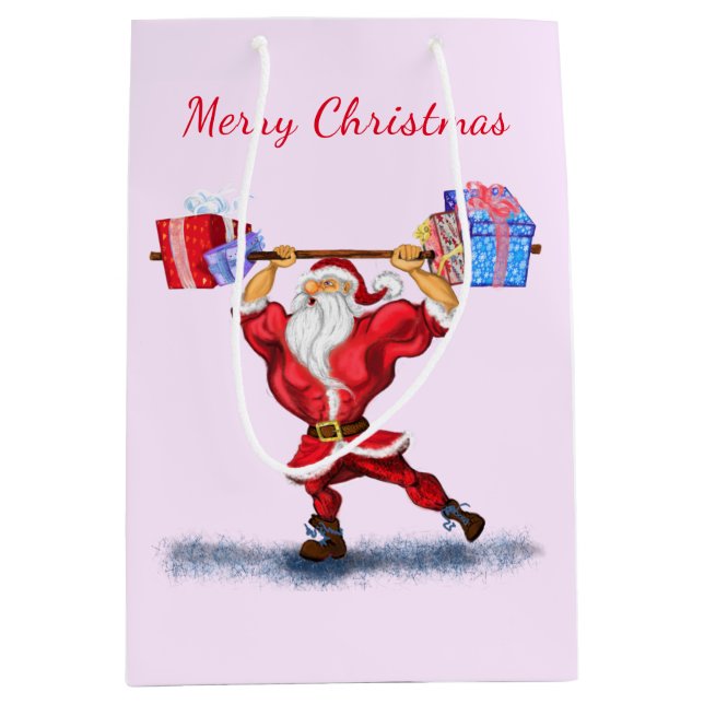 Finny jul Gift Bag Bodybyggder Santa (Framsidan)