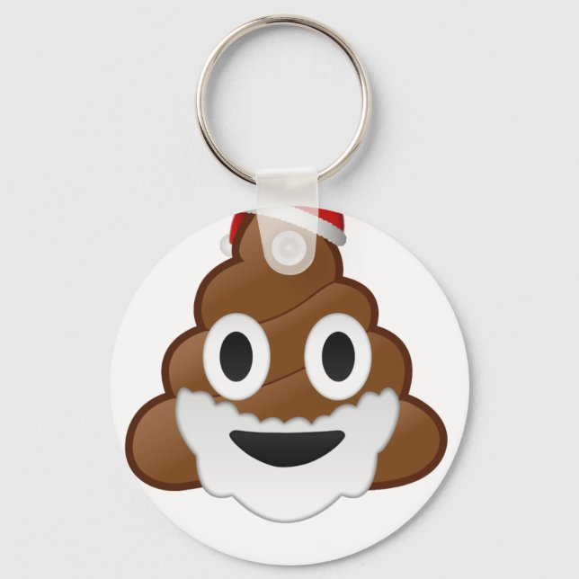 Finny jul Santa Poop Emoji Nyckelring (Framsida)